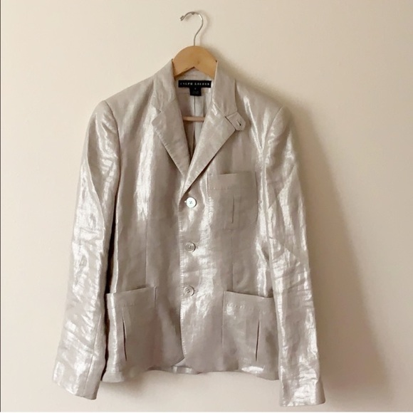 Ralph Lauren Black Label Jackets & Blazers - Ralph Lauren Linen Metallic Blazer